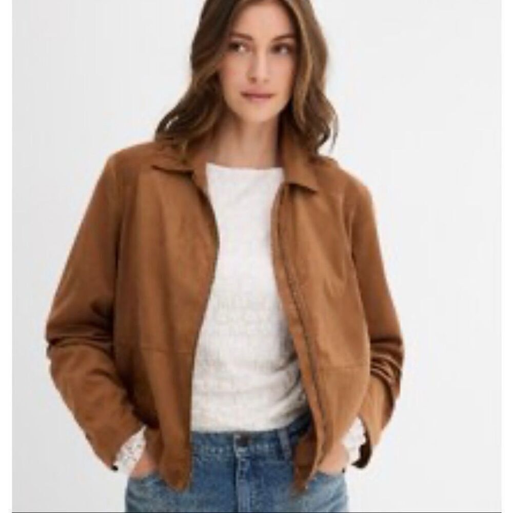 C&A Brown Faux Suede Full-zip Jacket EU 42